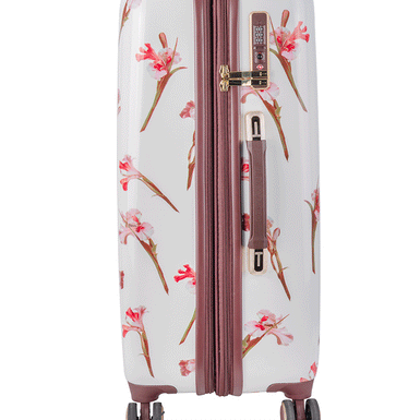 WILD IRIS: Medium 4 Wheel Trolley Case White