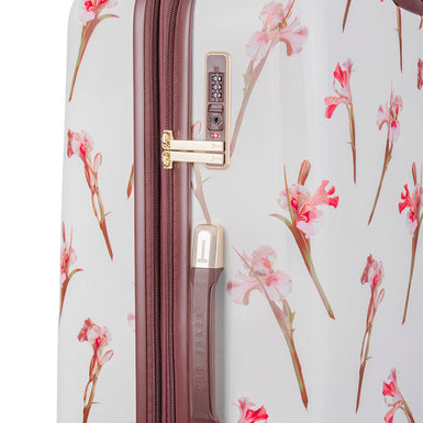 WILD IRIS: Large 4 Wheel Trolley Case White