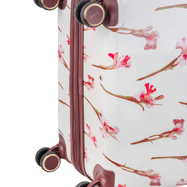 WILD IRIS: Large 4 Wheel Trolley Case White
