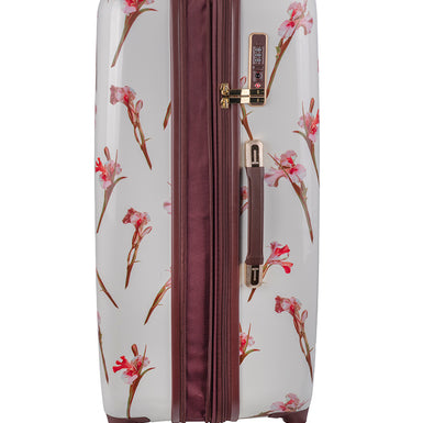 WILD IRIS: Large 4 Wheel Trolley Case White