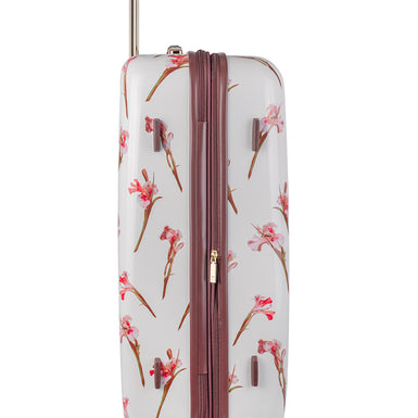 WILD IRIS: Large 4 Wheel Trolley Case White
