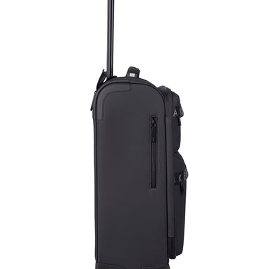 QUANTUM: 4 Wheel Carry On Trolley Case Black