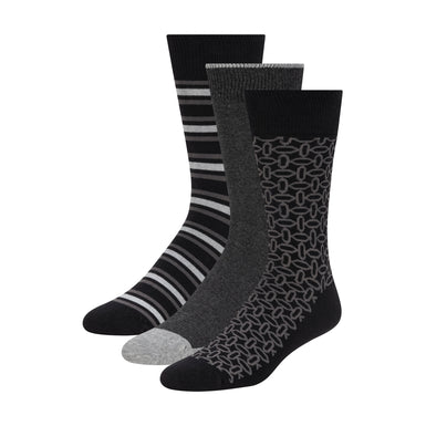 TERRYP-3 Pack Cotton Crew Sock Black