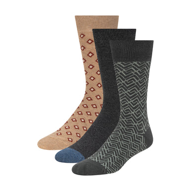TERRYP-3 Pack Cotton Crew Sock Multicol