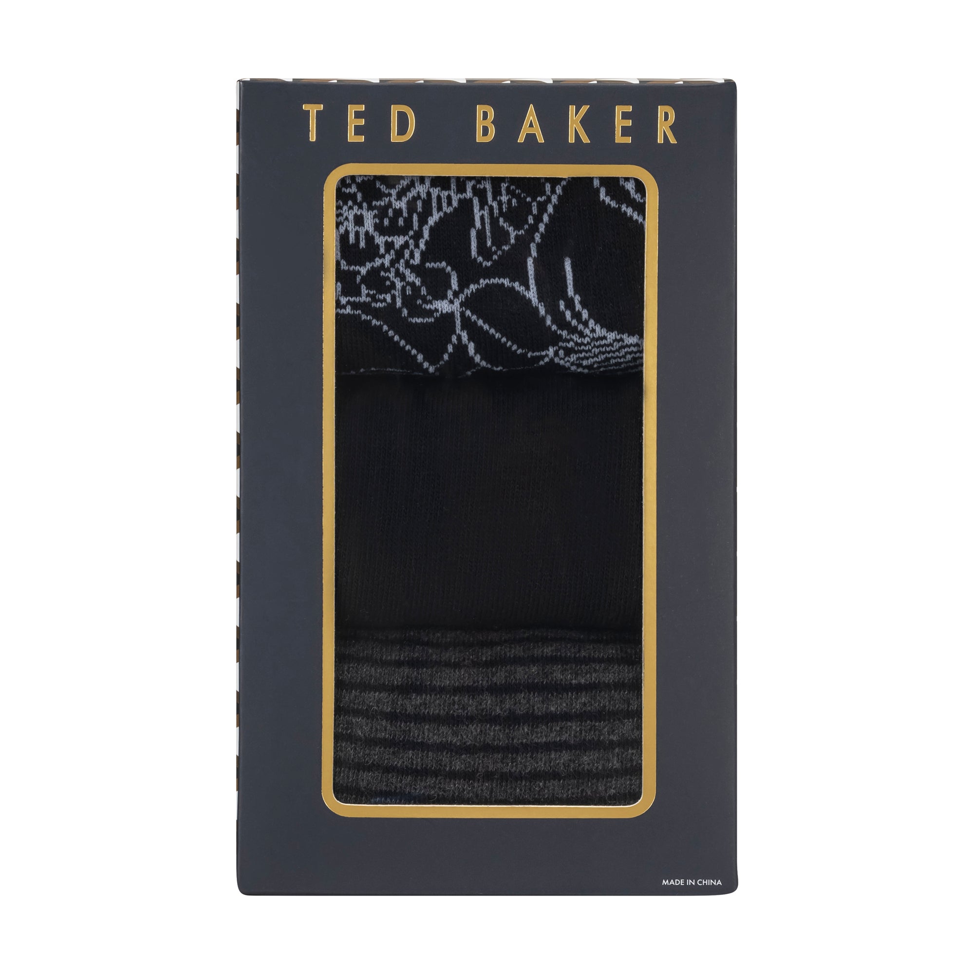 Mens TERRYG-3 PACK COTTON SOCKS GIFT SET Black