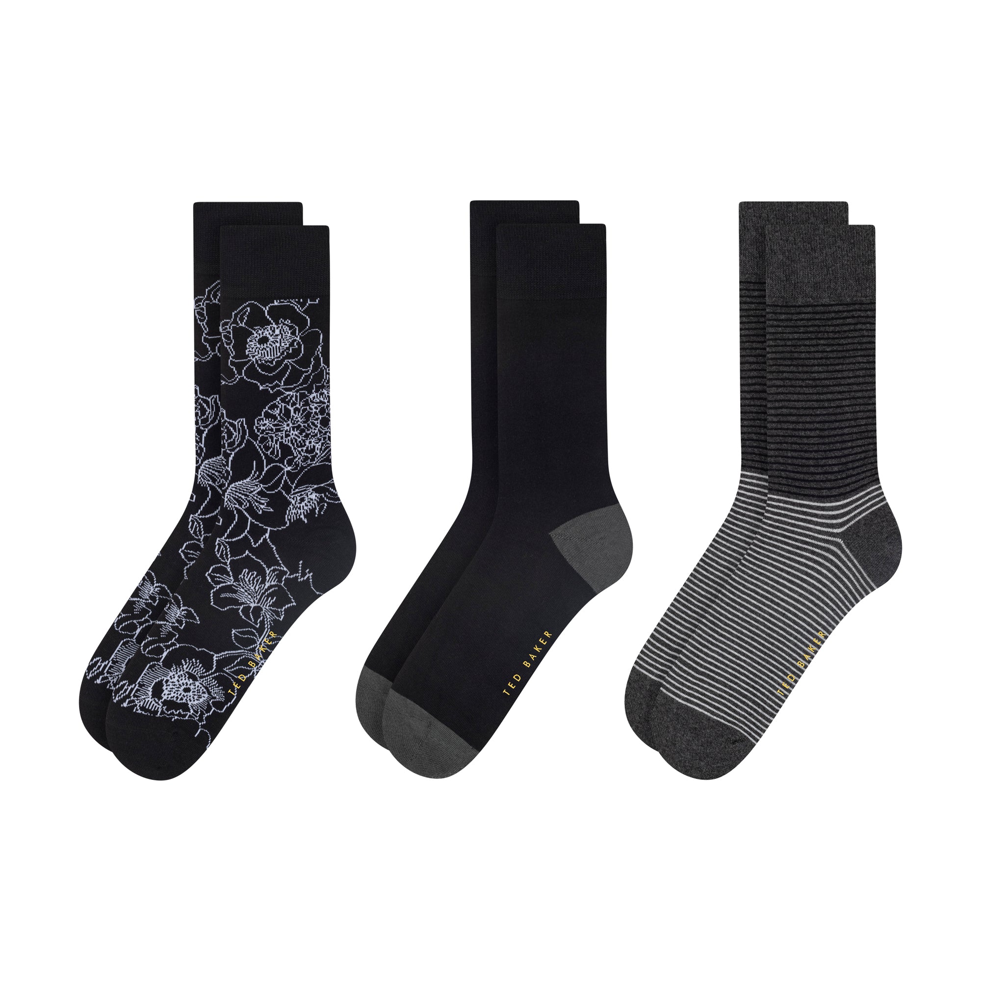 Mens TERRYG-3 PACK COTTON SOCKS GIFT SET Black