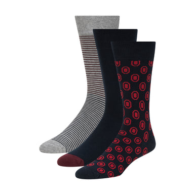 Mens TERRYG-3 PACK COTTON SOCKS GIFT SET Red