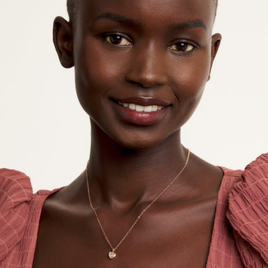 Women's Hannela Rosegold Crystal Heart Pendant Necklace