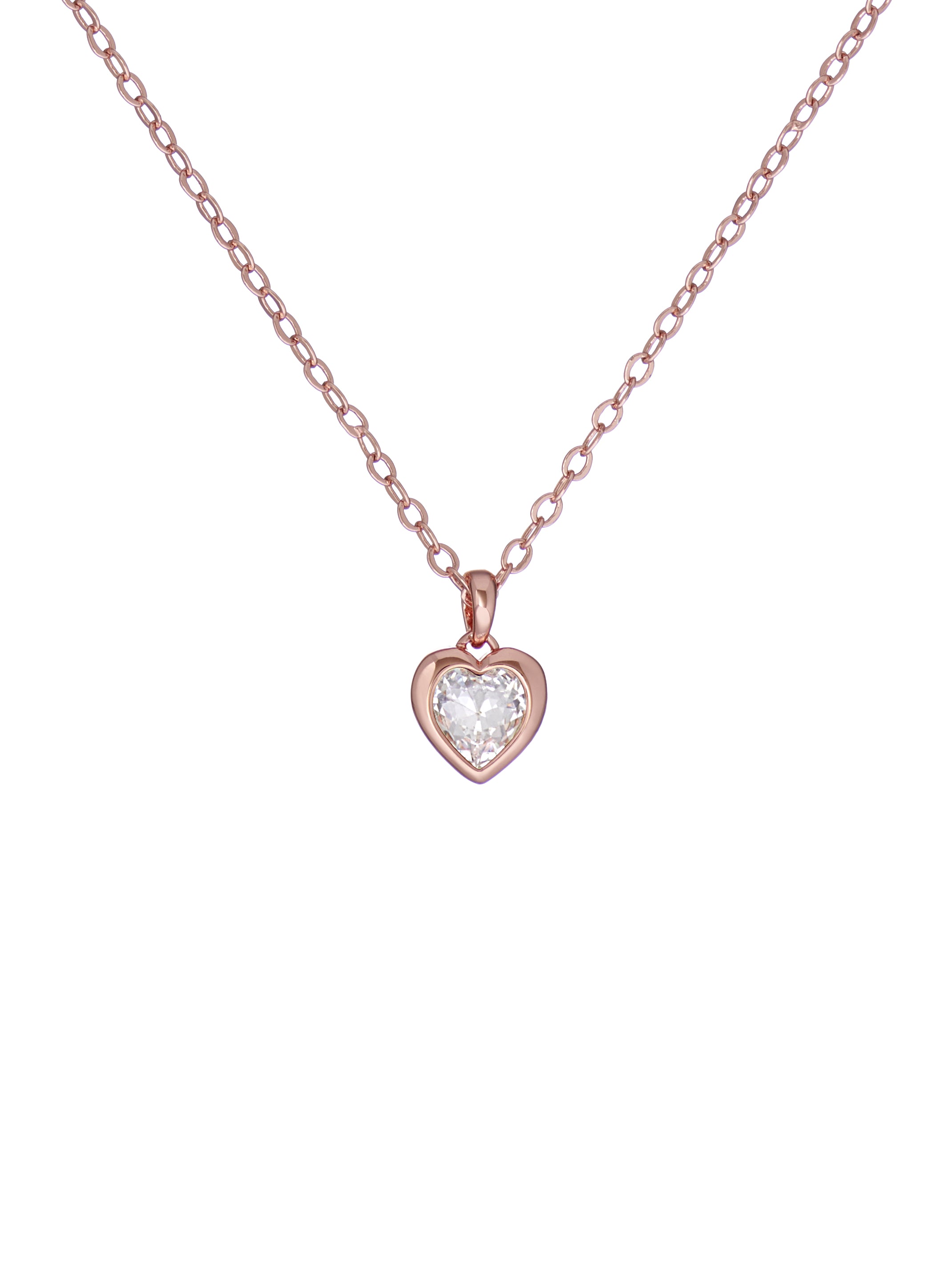Women's Hannela Rosegold Crystal Heart Pendant Necklace