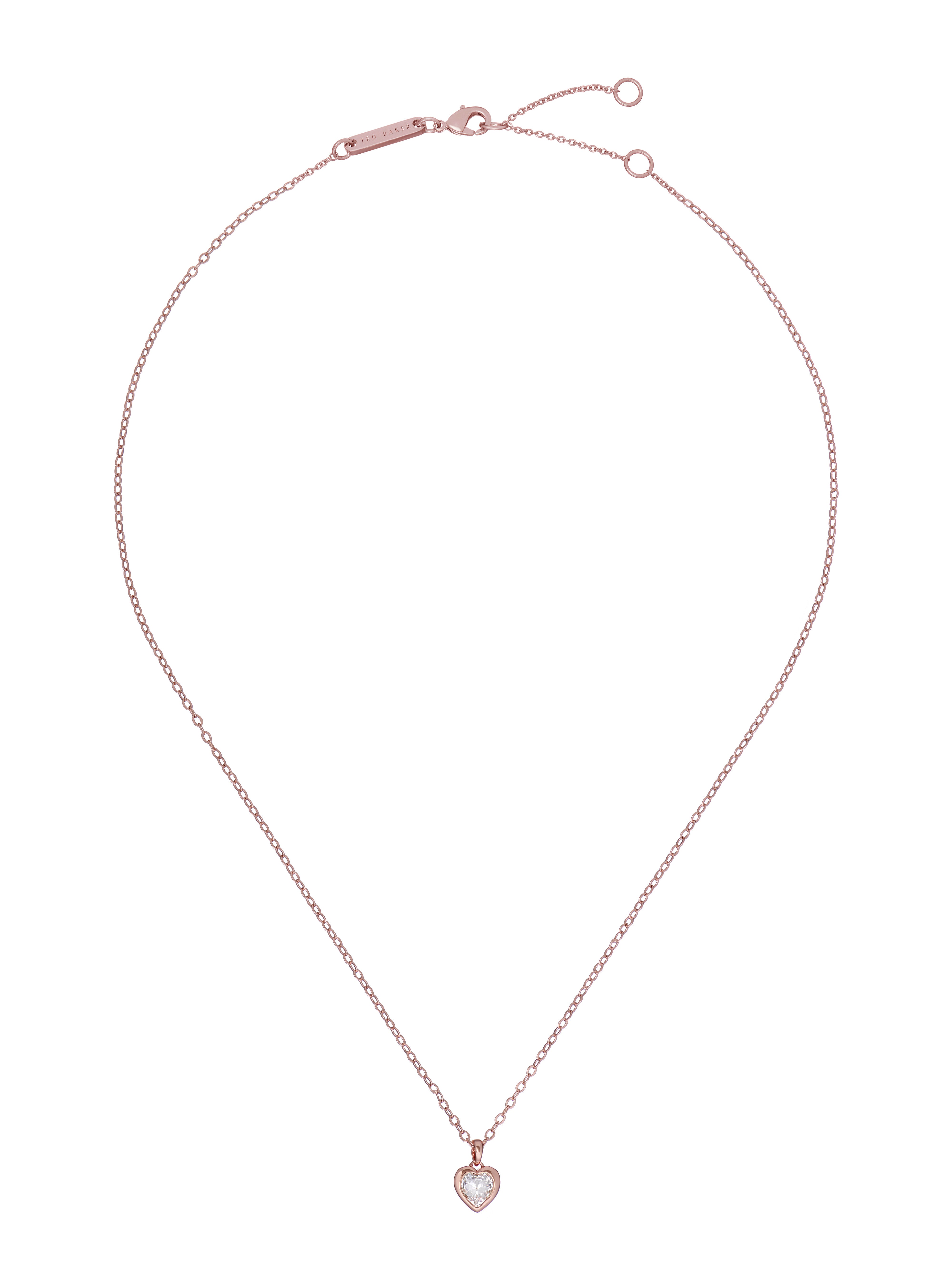 Women's Hannela Rosegold Crystal Heart Pendant Necklace