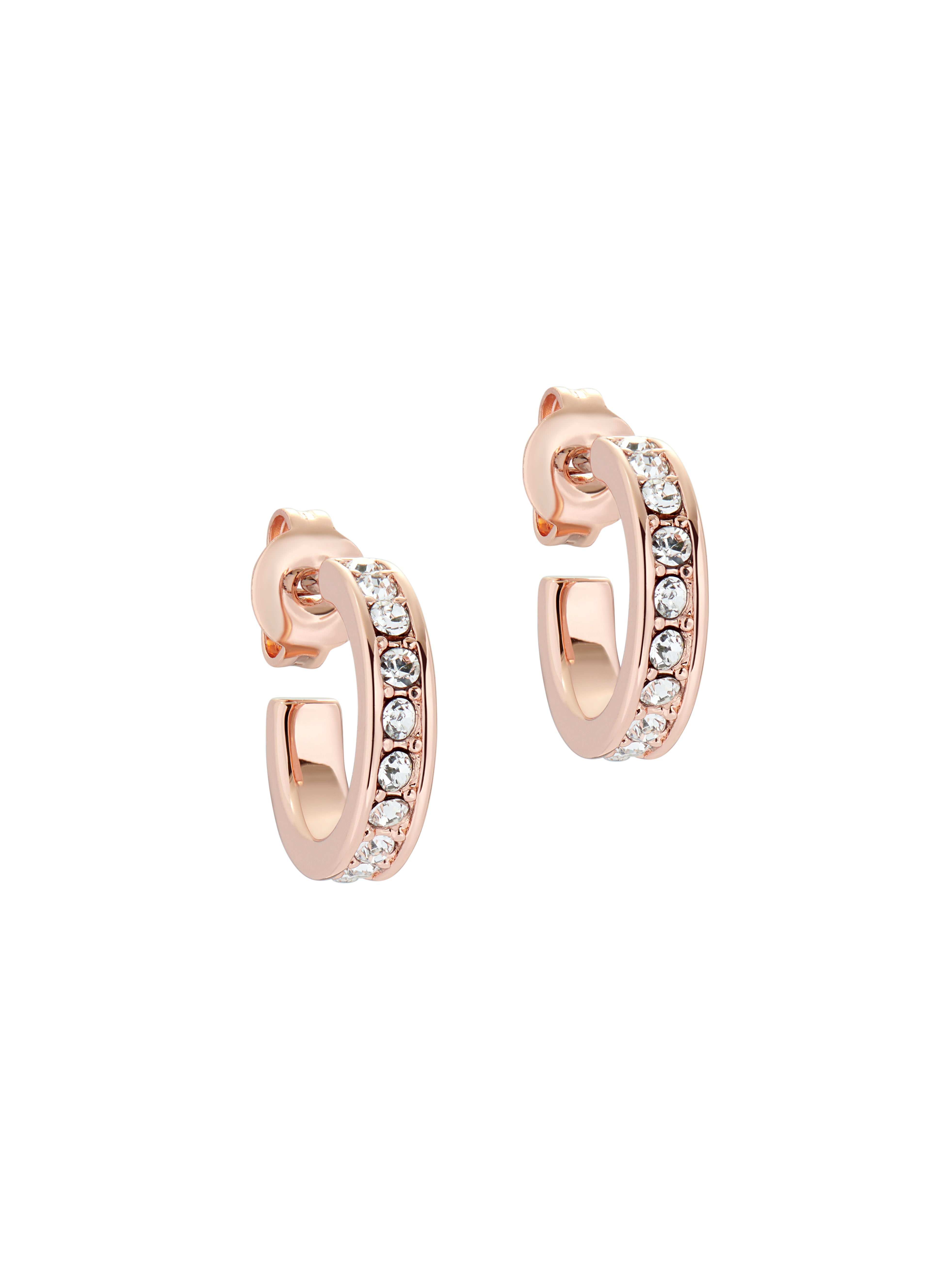 Women's Seenita Rosegold Small Crystal Hoop Earrings