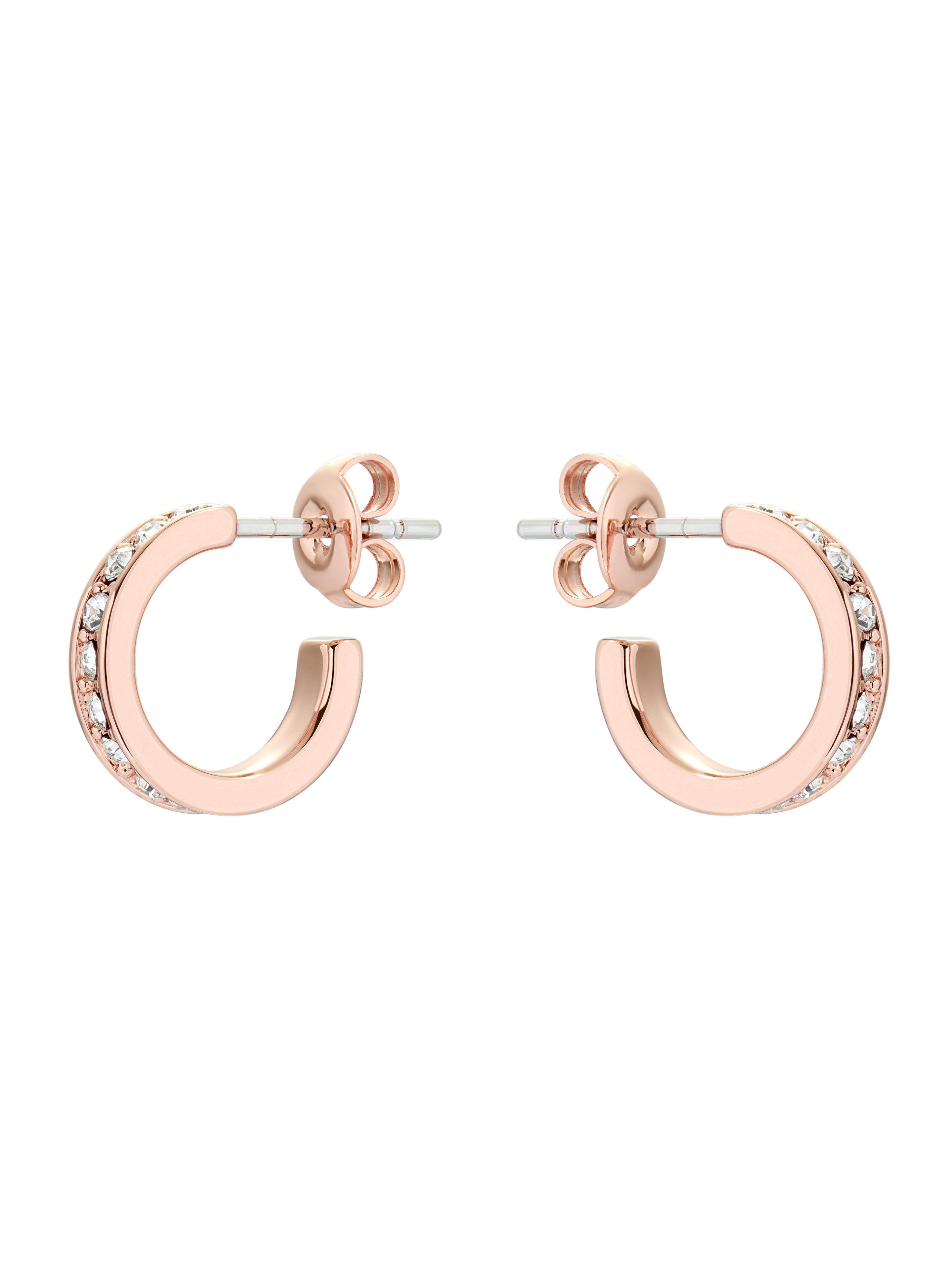 Women's Seenita Rosegold Small Crystal Hoop Earrings