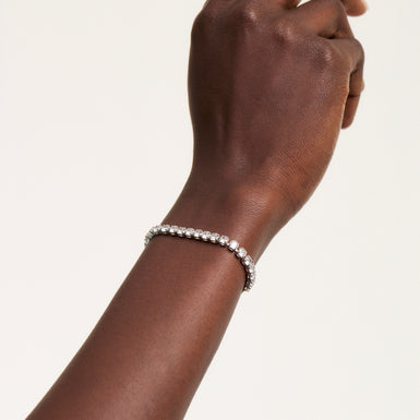 Women's Melrah Silver Crystal Adjustable Tennis Bracelet