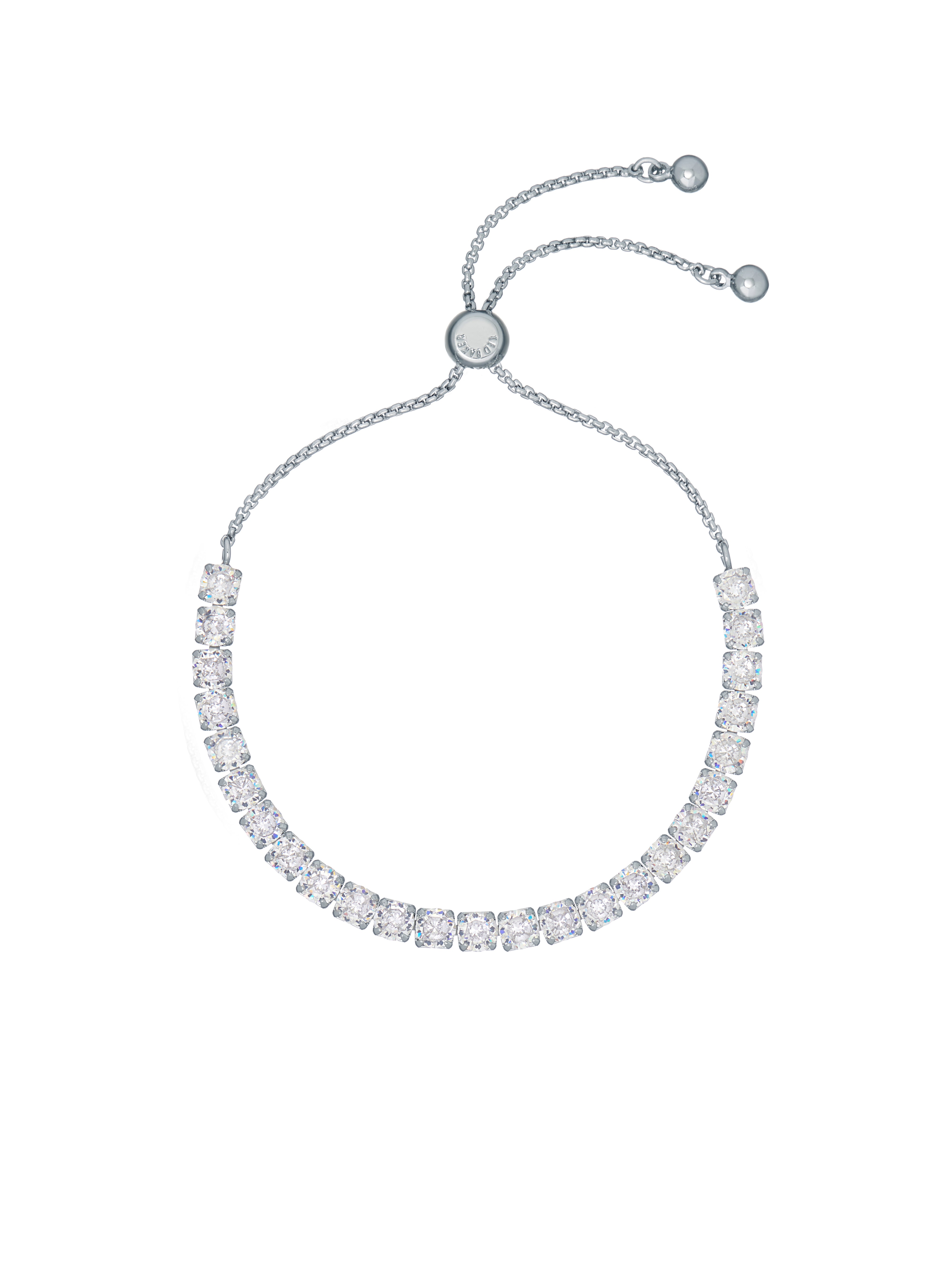 Women's Melrah Silver Crystal Adjustable Tennis Bracelet