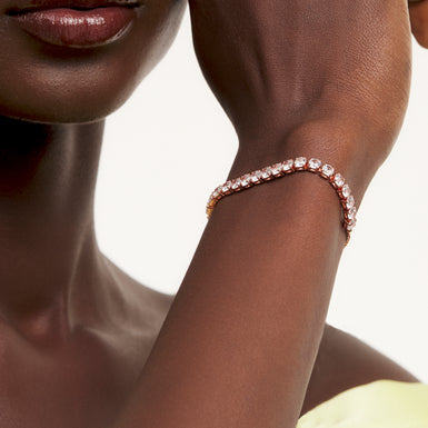 Women's Melrah Rosegold Crystal Adjustable Tennis Bracelet