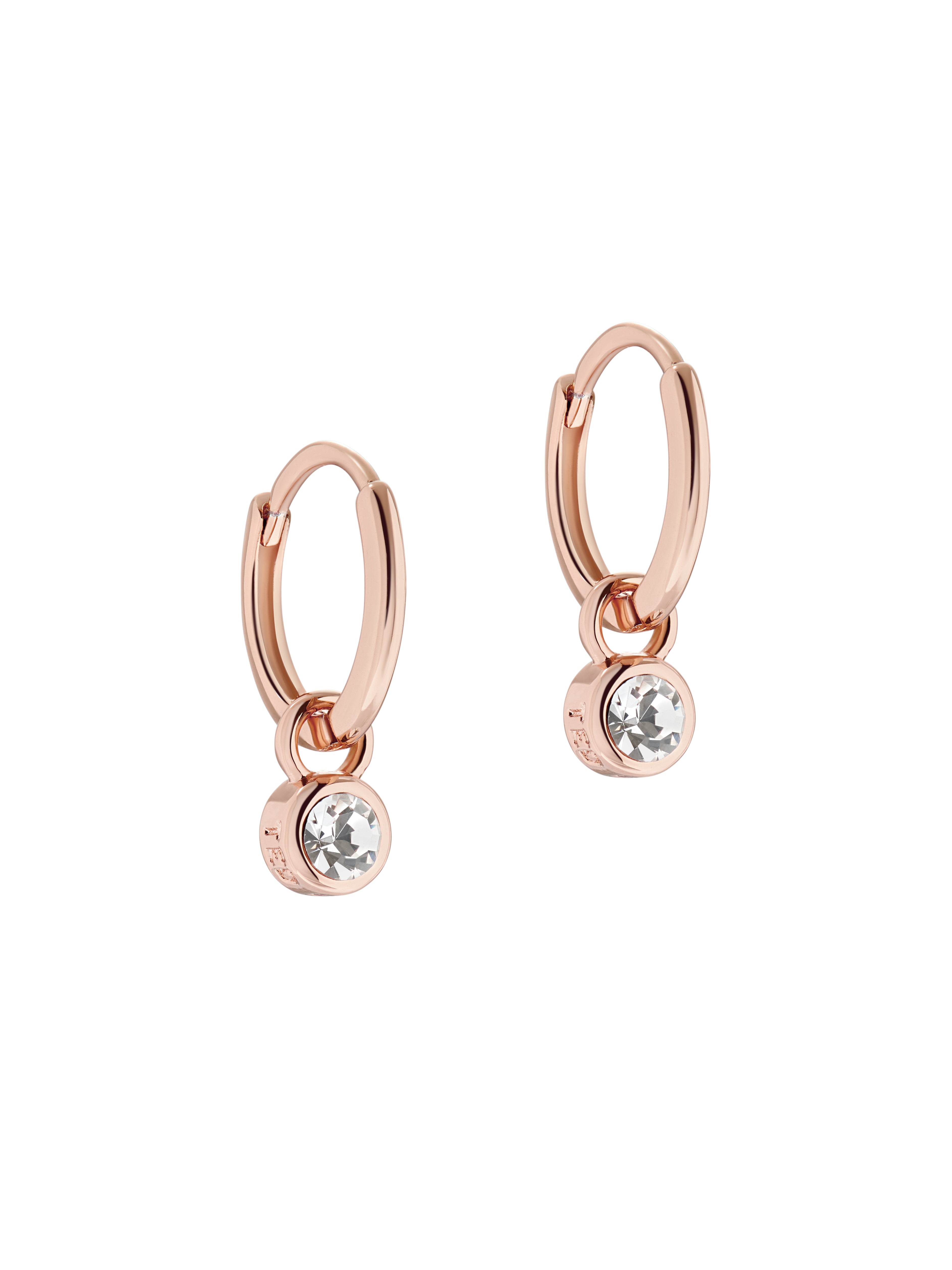 Women's Sinalaa Rosegold Crystal Huggie Earrings
