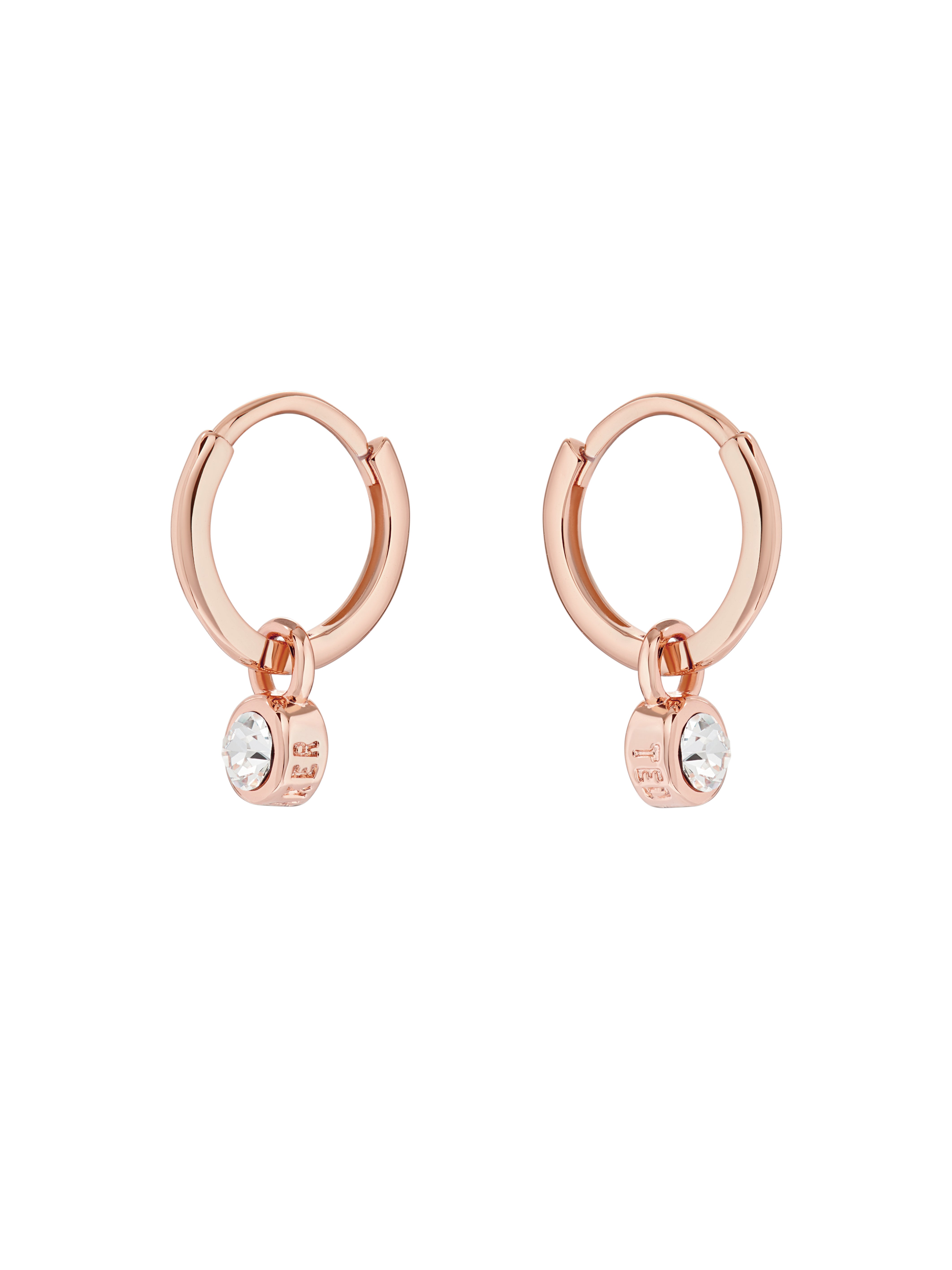 Women's Sinalaa Rosegold Crystal Huggie Earrings