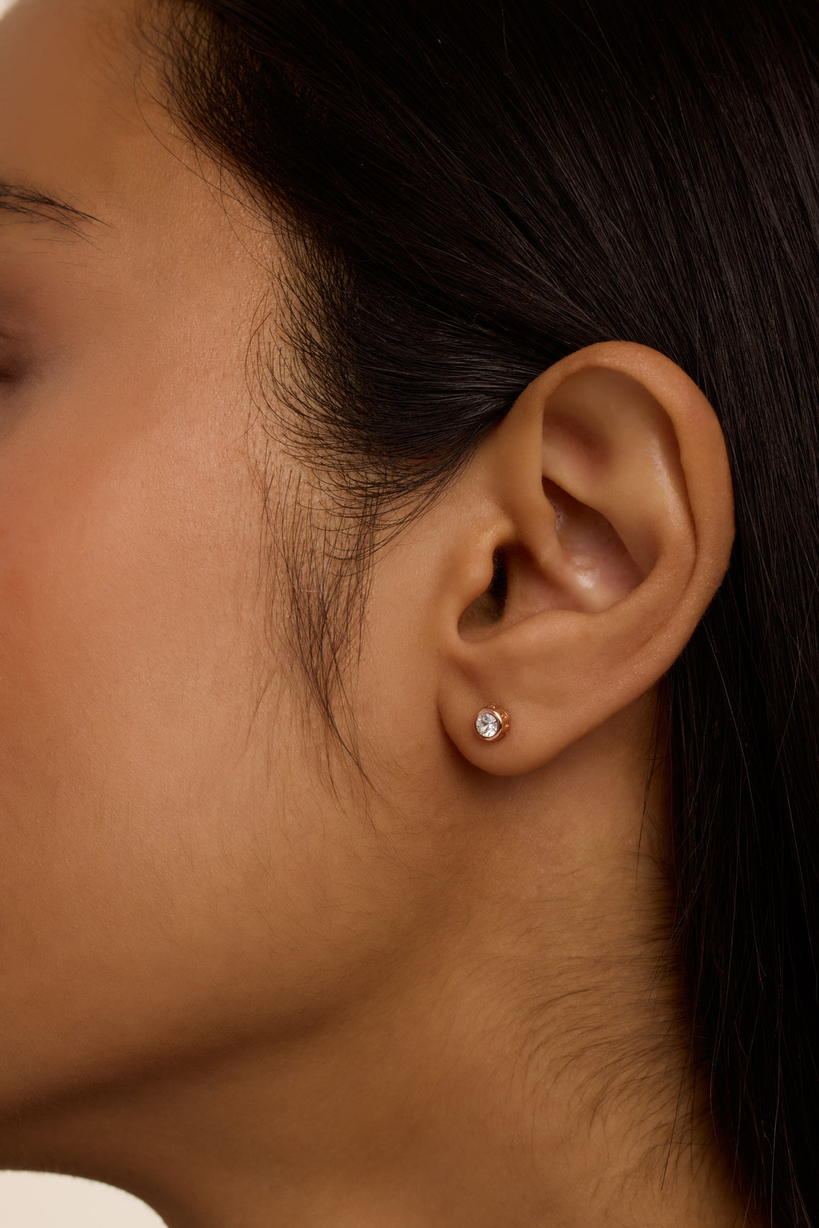 Women's Sinee Rosegold Mini Crystal Stud Earrings