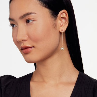 Women's PERLLIE-Logo Pearl Long Drop Earrings