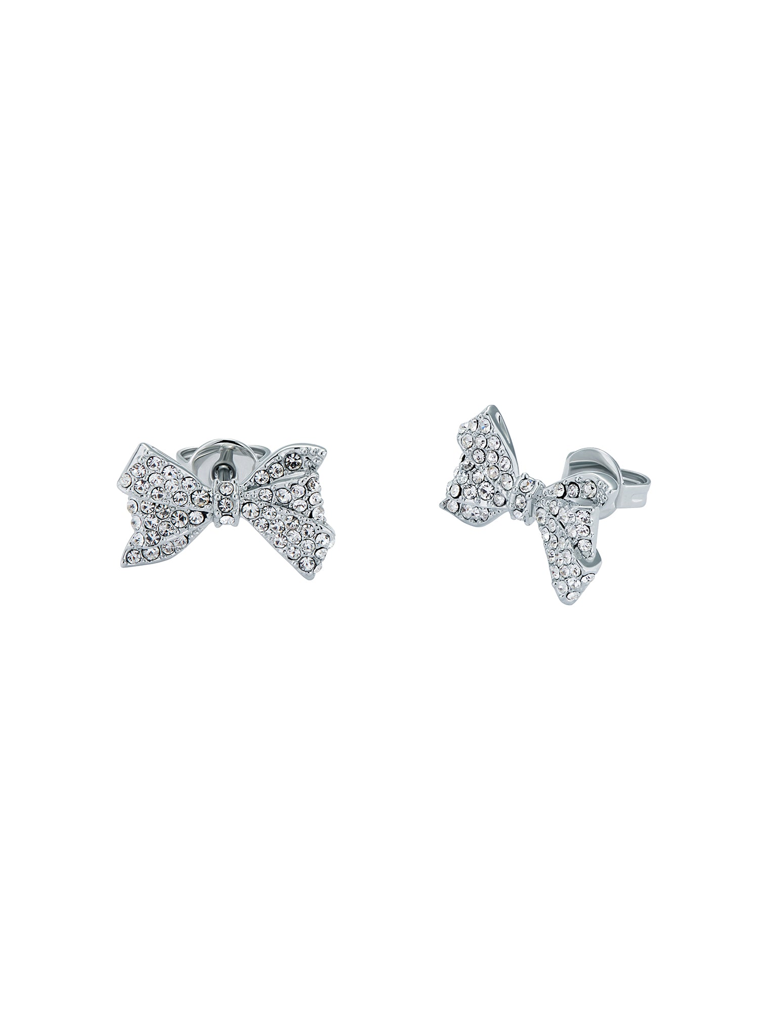 Women's Barseta Silver Crystal Bow Stud Earrings