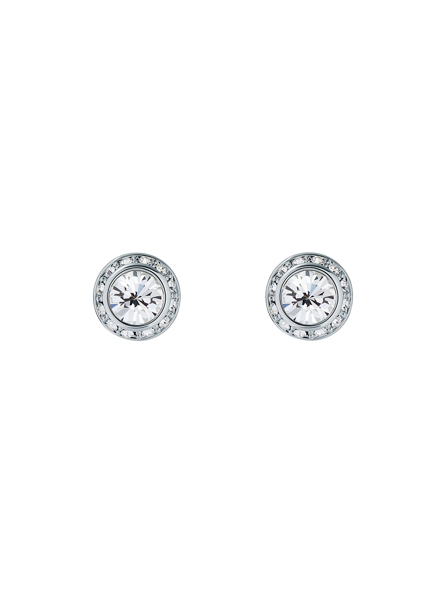 Women's Soletia Silver Solitaire Sparkle Crystal Stud Earrings