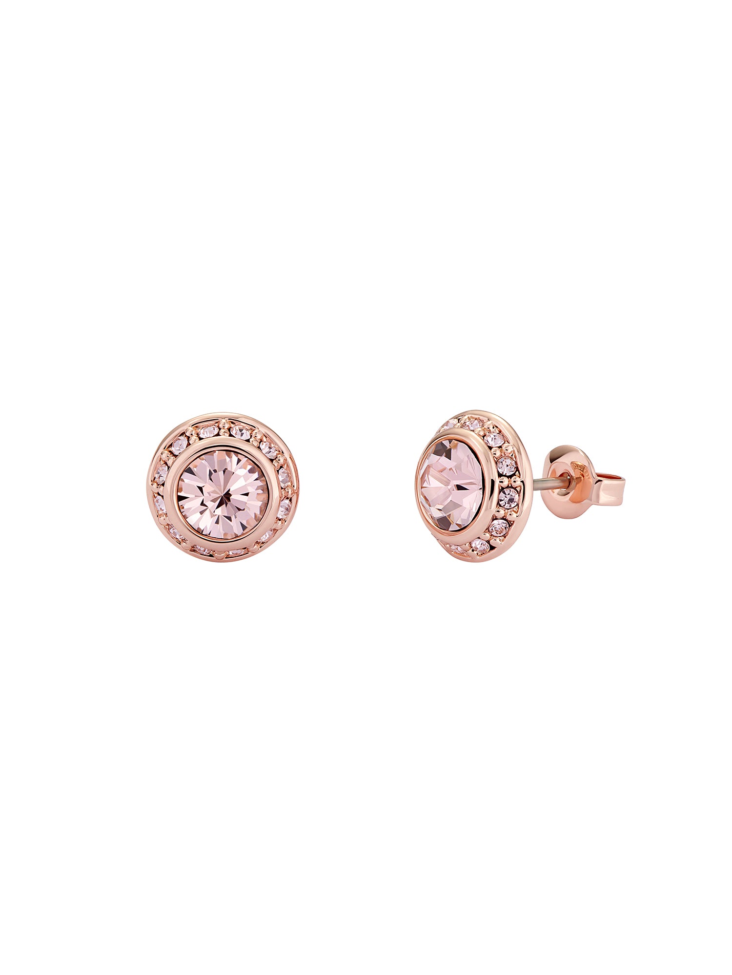 Women's Soletia Dusky-Pink Solitaire Sparkle Crystal Stud Earrings