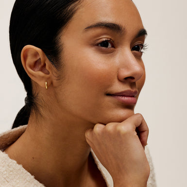 Women's Crislie Gold Logo Hoop Earringsa