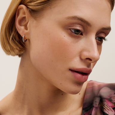 Women's HEPLIE: Crystal Hoop Earrings (14mm)