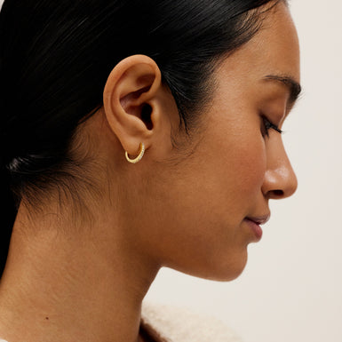 Women's Heplie Gold Crystal Hoop Earrings