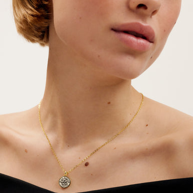 Women's Monella Ivory Monogram Button Pendant Necklace