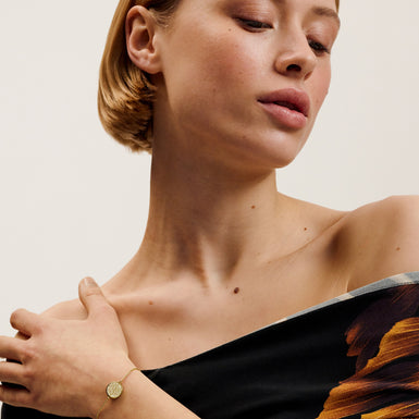 Women's Monelle Ivory Monogram Button Adjustable Bracelet