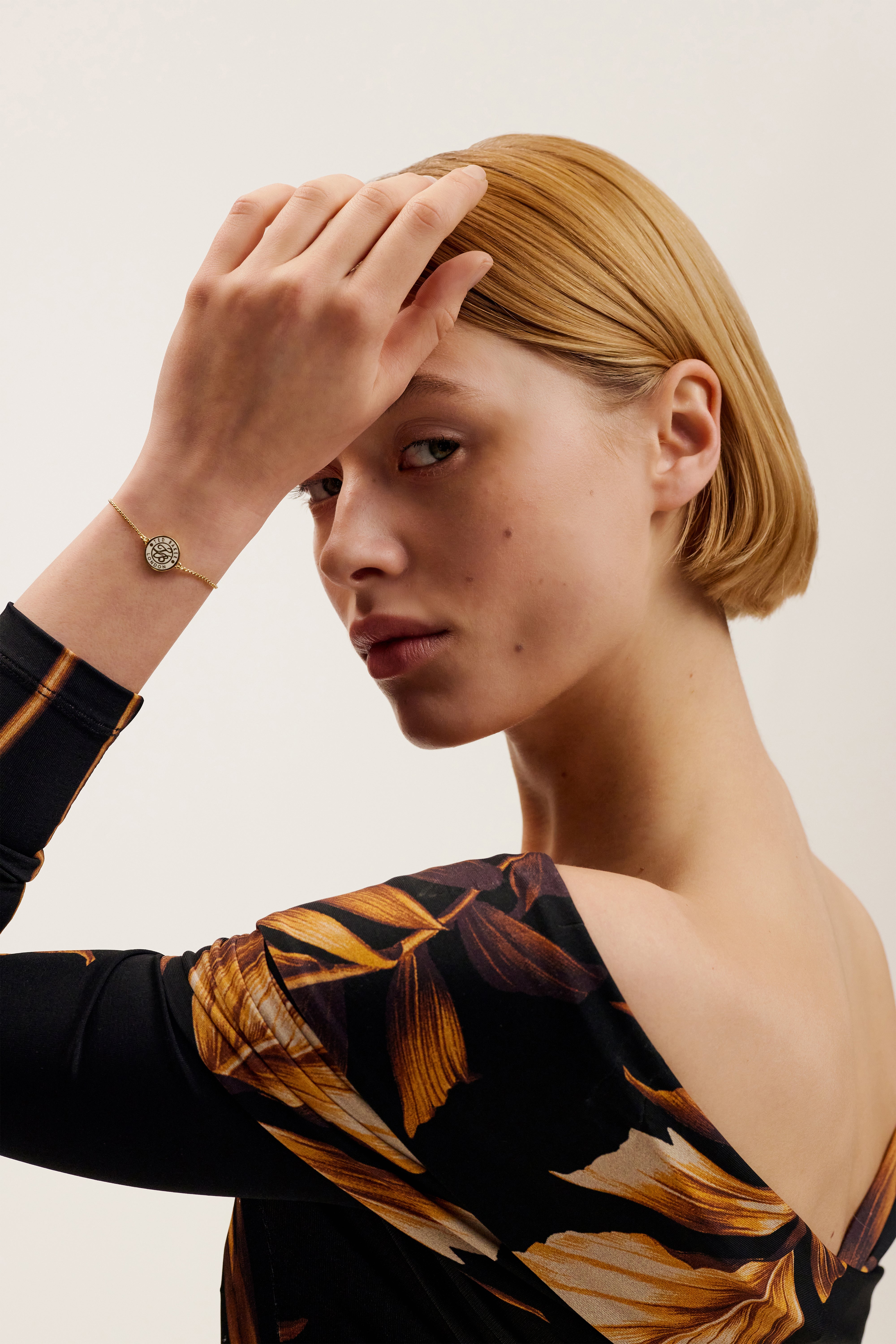 Women's Monelle Ivory Monogram Button Adjustable Bracelet