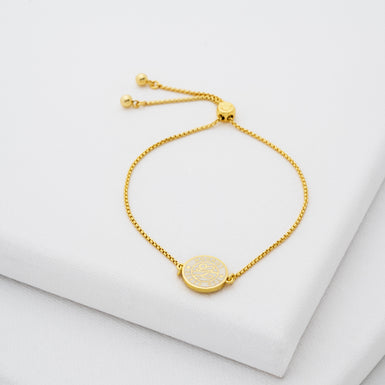 Women's Monelle Ivory Monogram Button Adjustable Bracelet