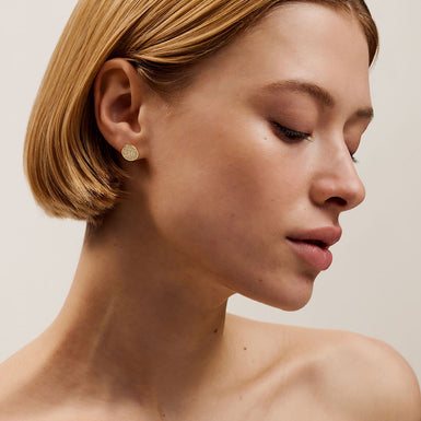 Women's Monlia Ivory Monogram Button Stud Earrings