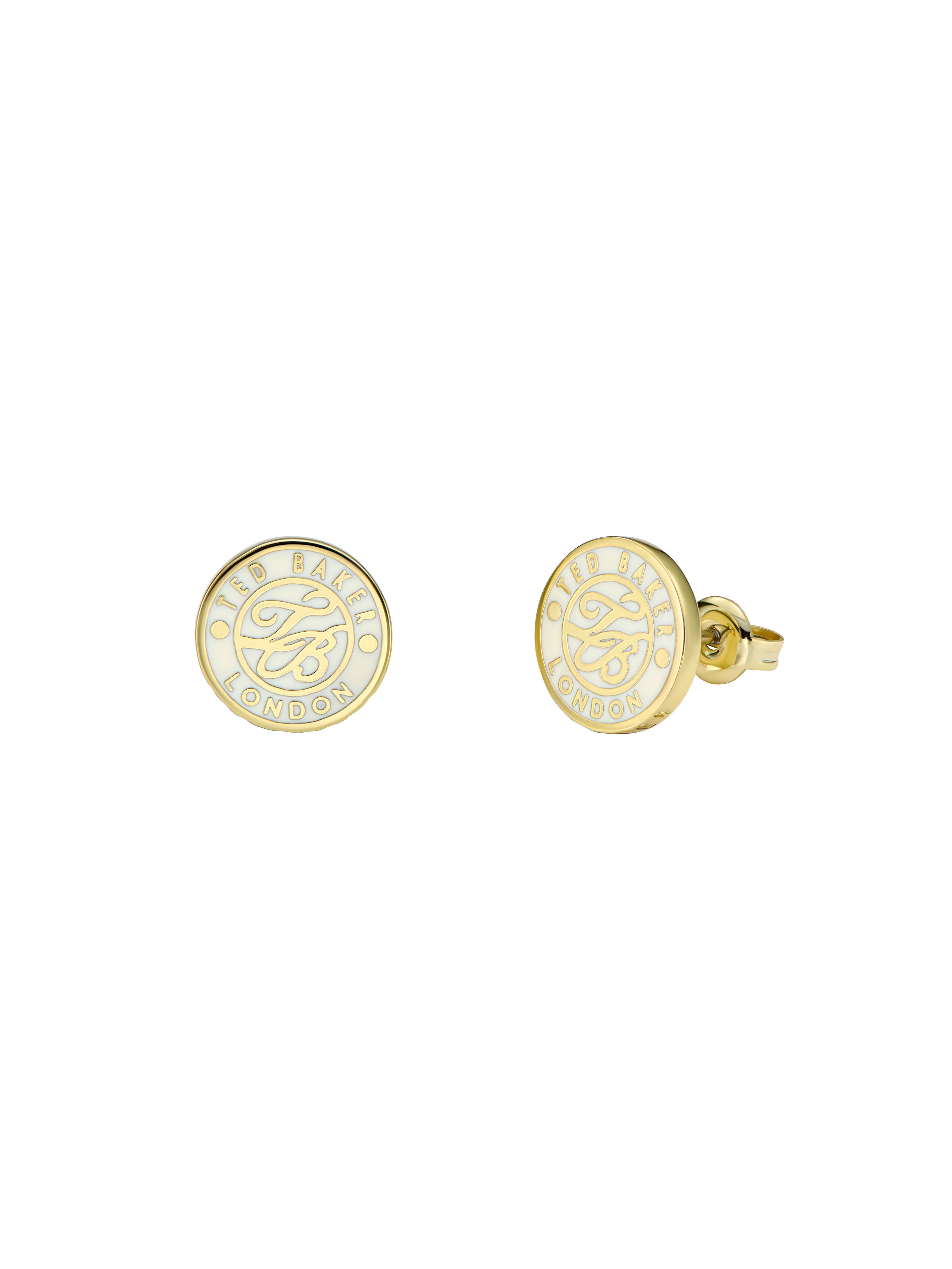 Women's Monlia Ivory Monogram Button Stud Earrings