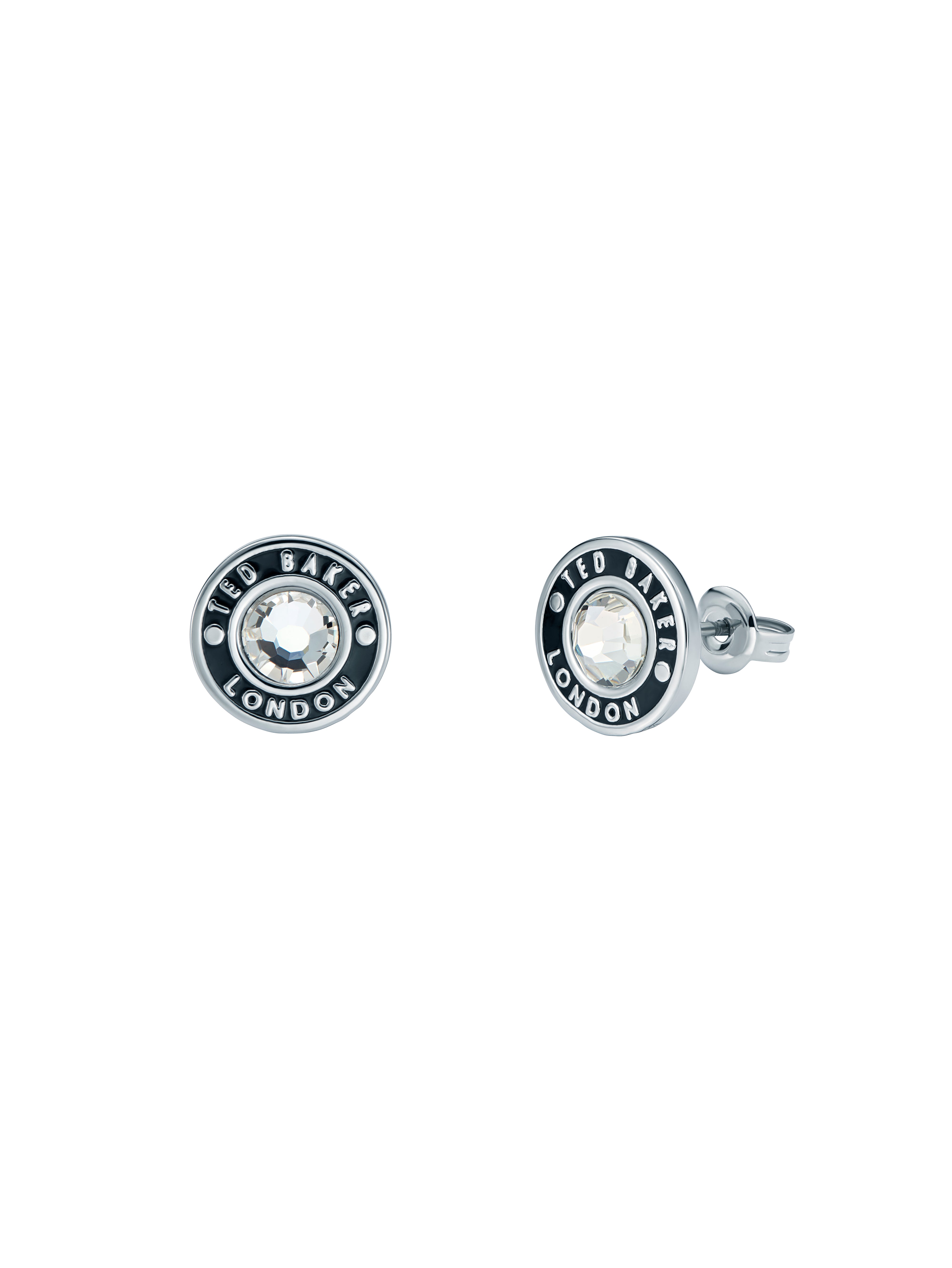 Women's Cherelle Black Crystal Button Stud Earrings