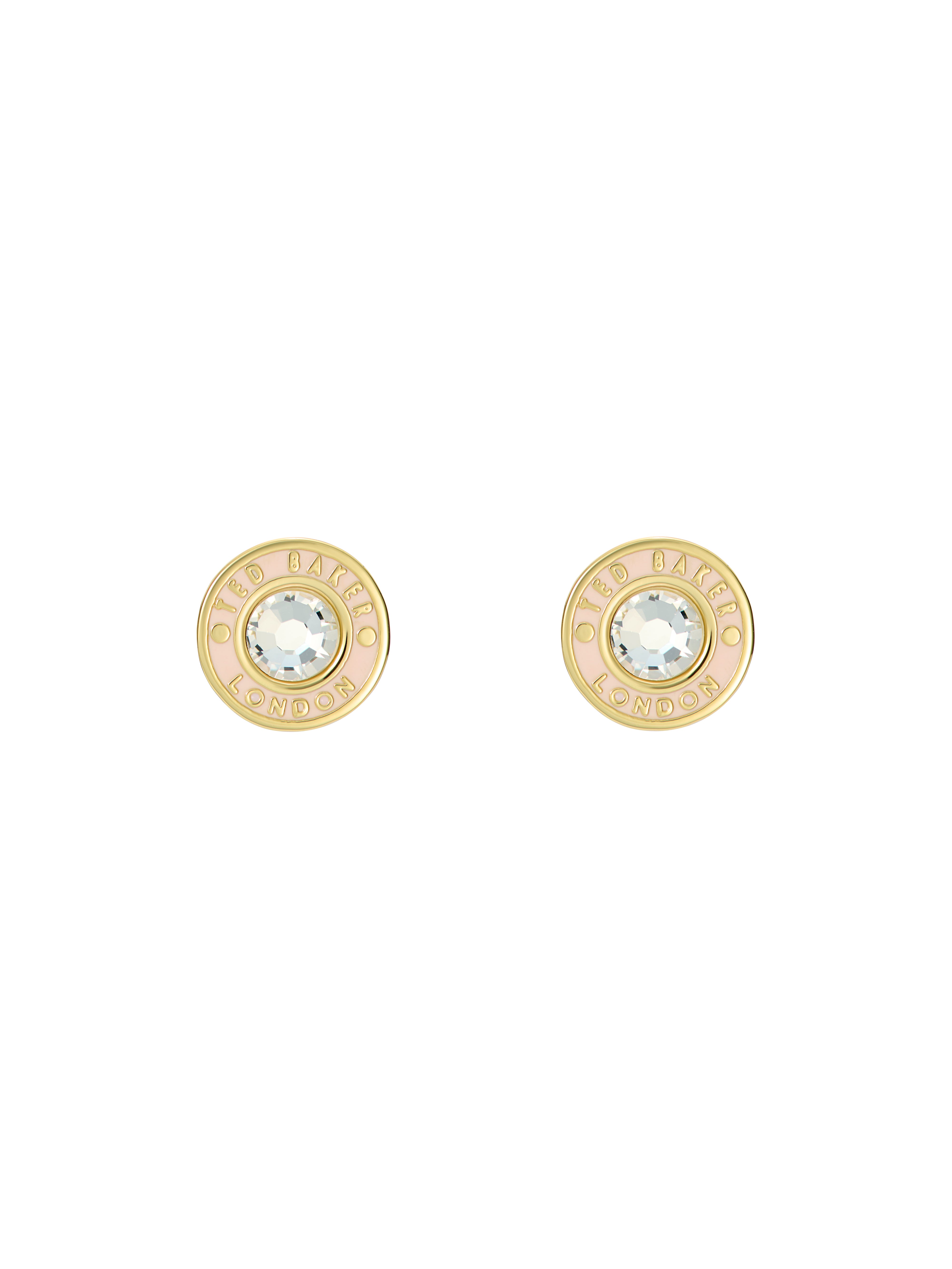 Women's Cherelle Lt-Pink Crystal Button Stud Earrings