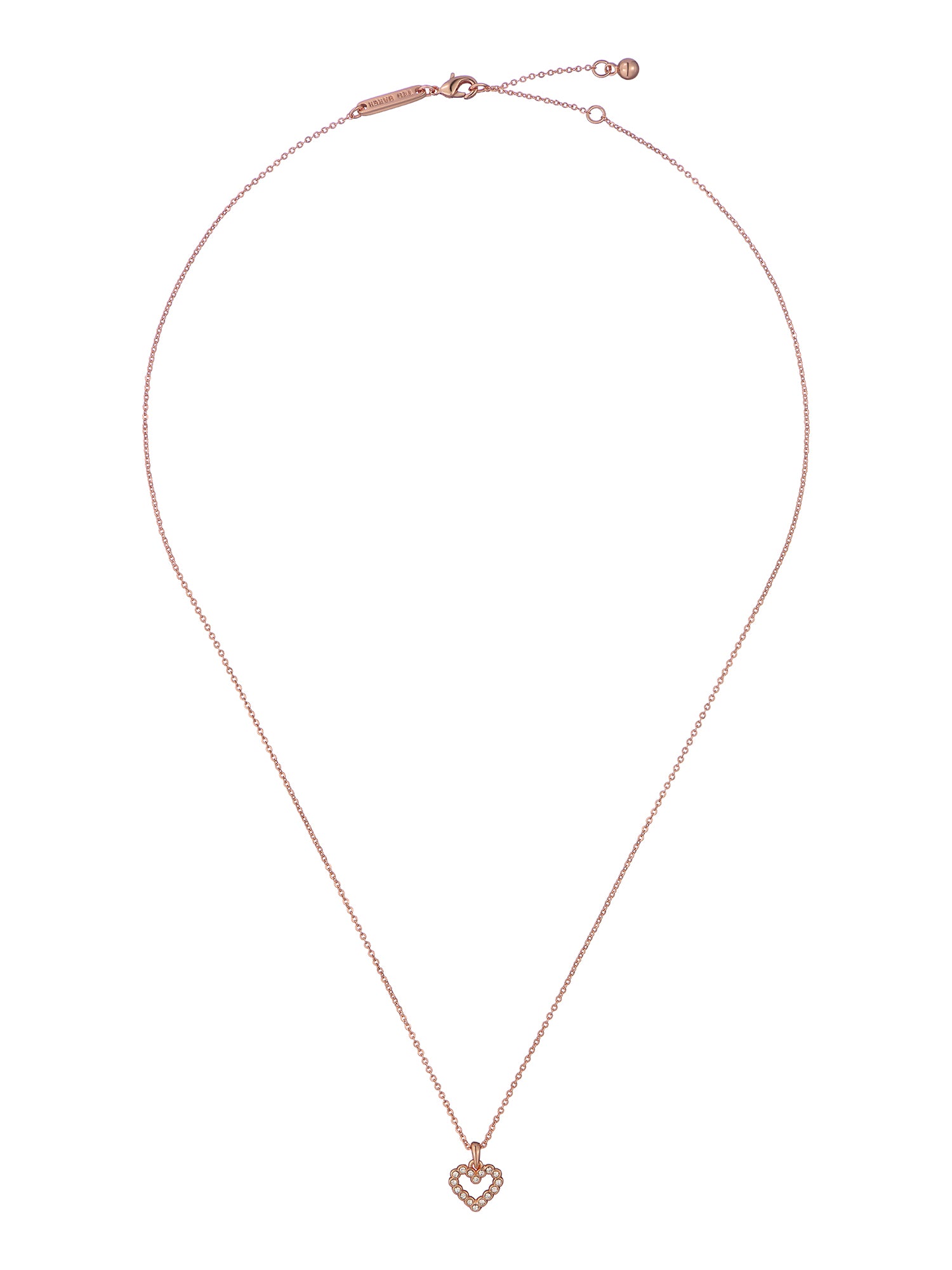 Women's Amore Rosegold Crystal Halo Heart Pendant Necklace