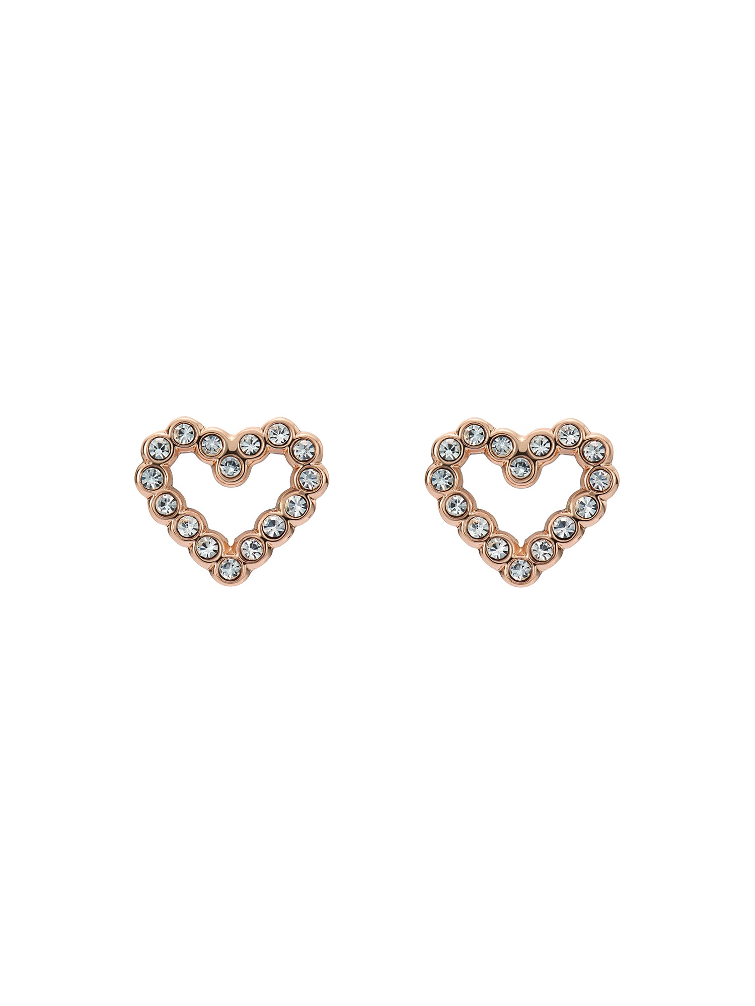 Women's Amorina Rosegold Crystal Halo Heart Stud Earrings