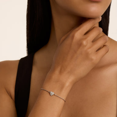 Women's Adoria Silver Crystal Sweetheart Adjustable Bracelet