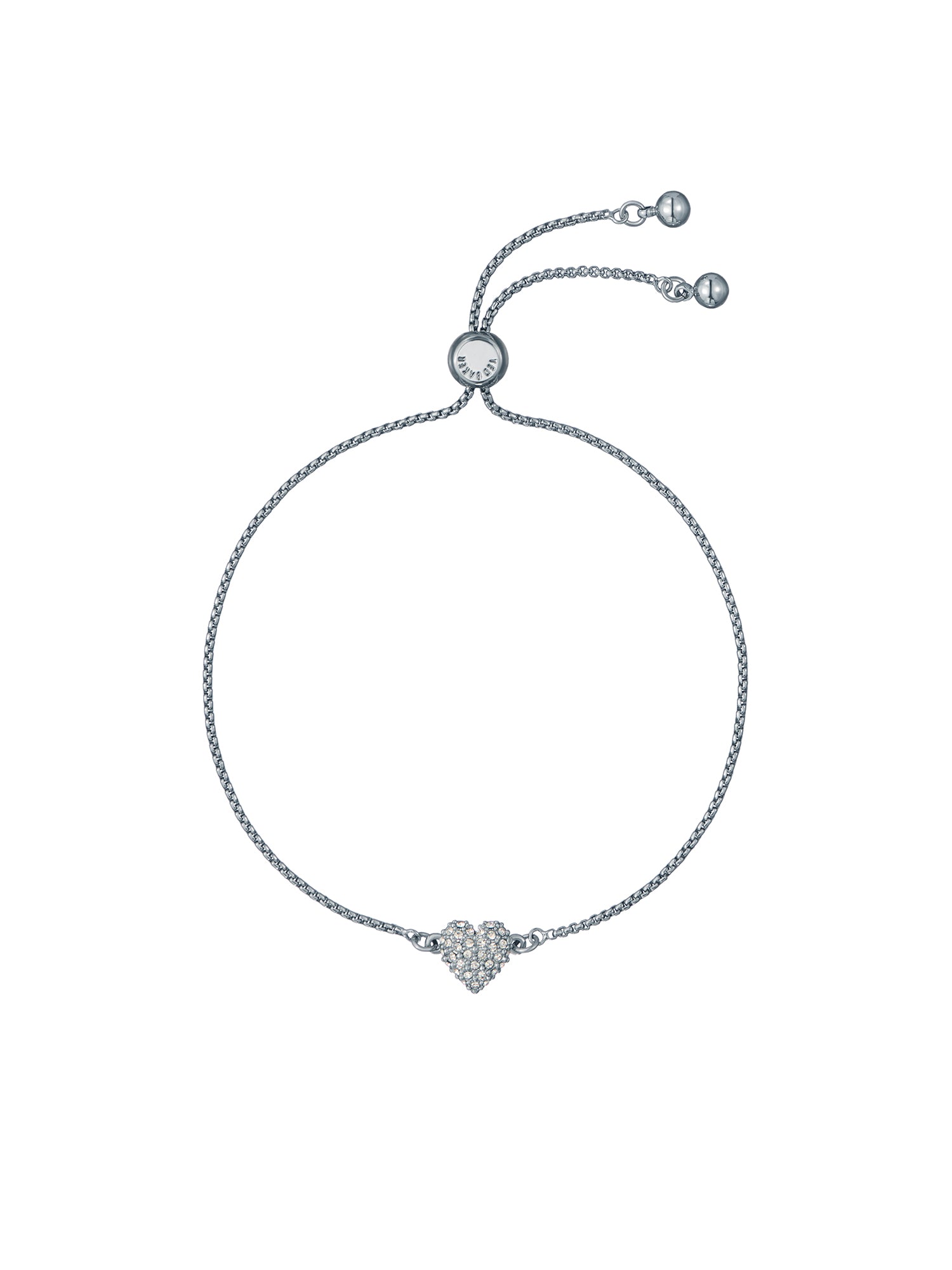 Women's Adoria Silver Crystal Sweetheart Adjustable Bracelet