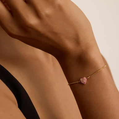 Women's Adoria Lt-Pink Crystal Sweetheart Adjustable Bracelet