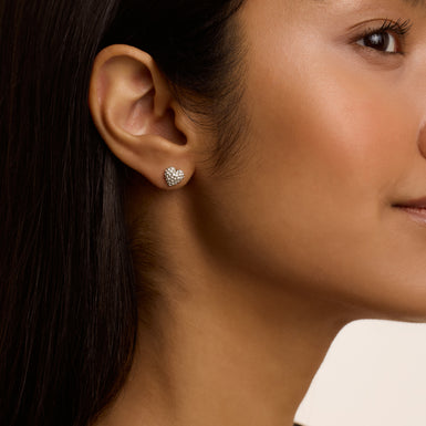 Women's Adoraa Silver Crystal Sweetheart Stud Earrings