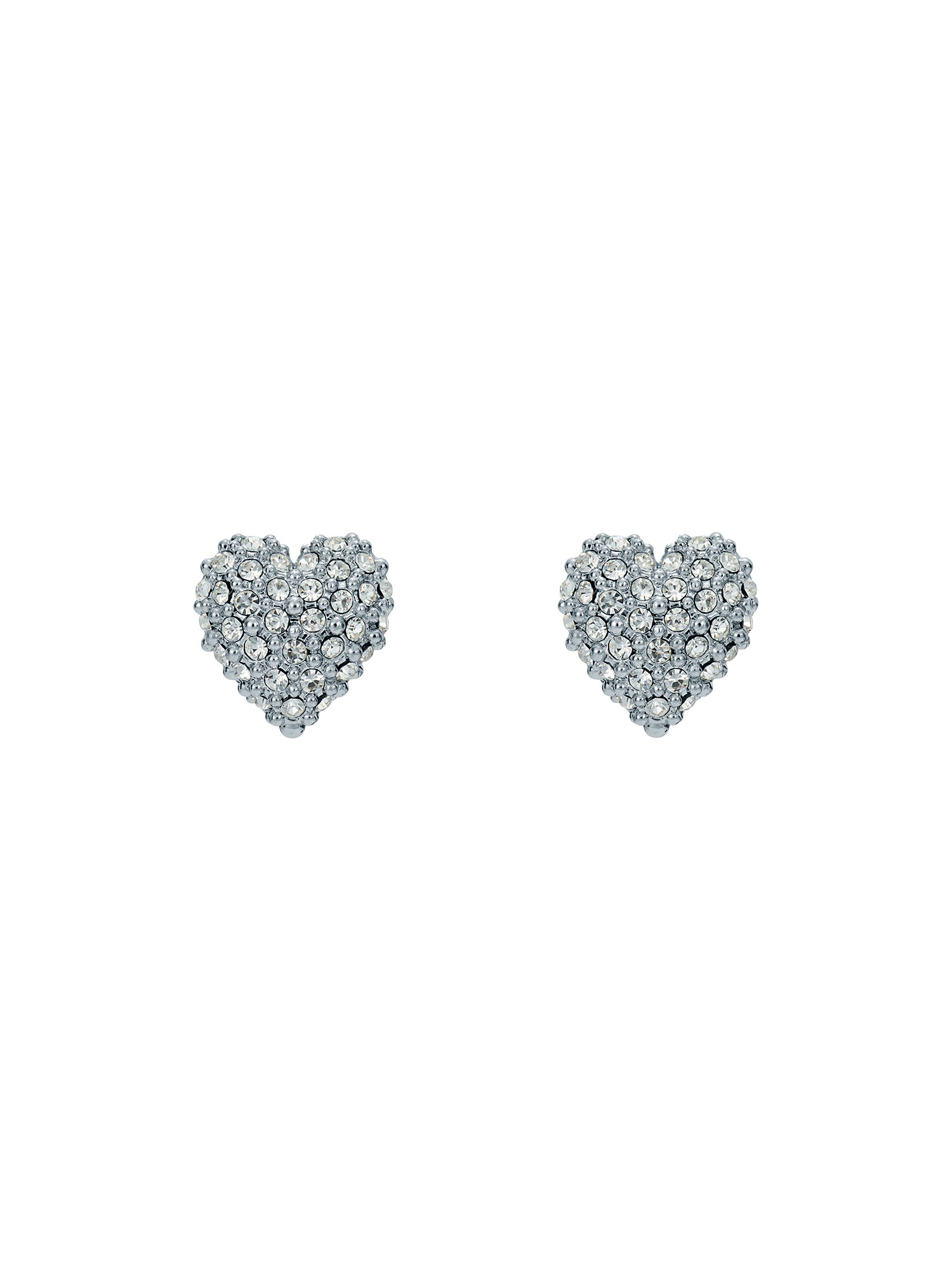 Women's Adoraa Silver Crystal Sweetheart Stud Earrings