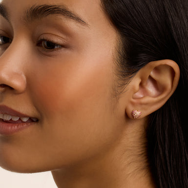 Women's Adoraa Lt-Pink Crystal Sweetheart Stud Earrings