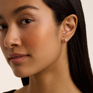 Women's Adoraa Lt-Pink Crystal Sweetheart Stud Earrings