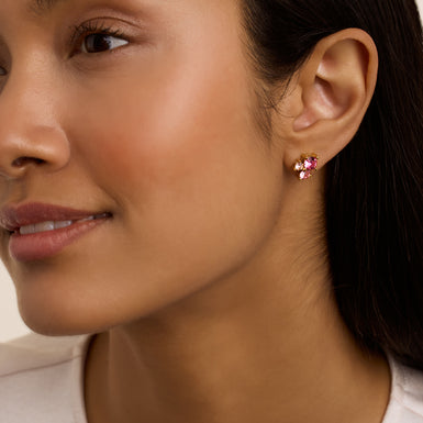 Women's Joyaa Multicol Jewel Cluster Stud Earrings