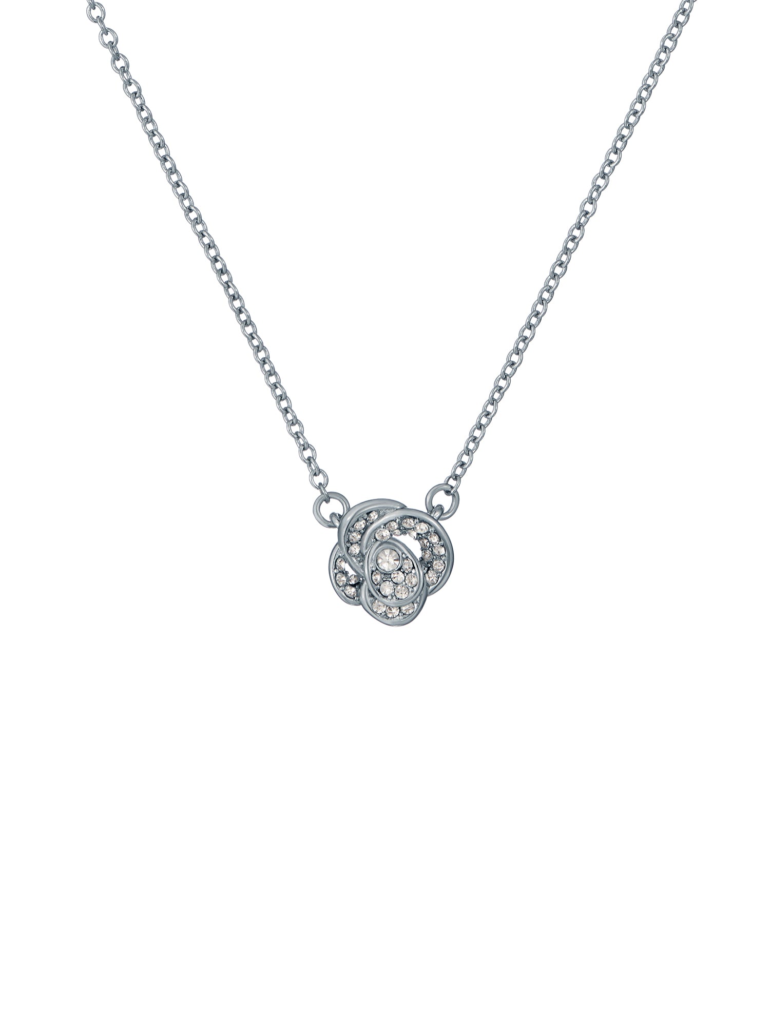 Women's Florita SilverCrystal Flower Pendant Necklace