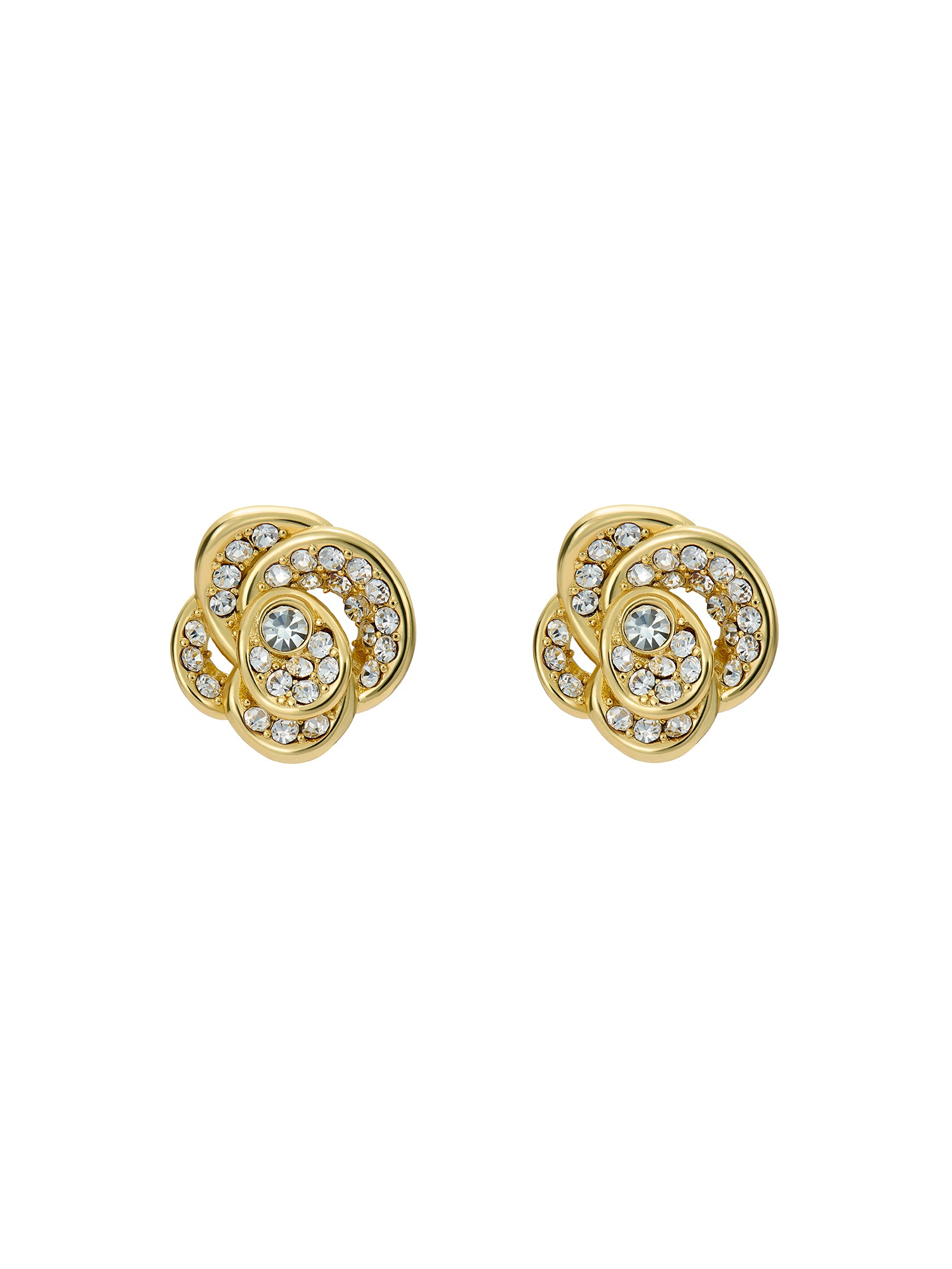 Women's Florine Gold Crystal Flower Stud Earrings