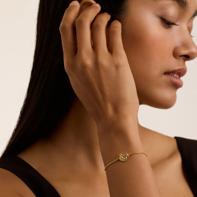 Women's Florina GoldCrystal Flower Adjustable Bracelet